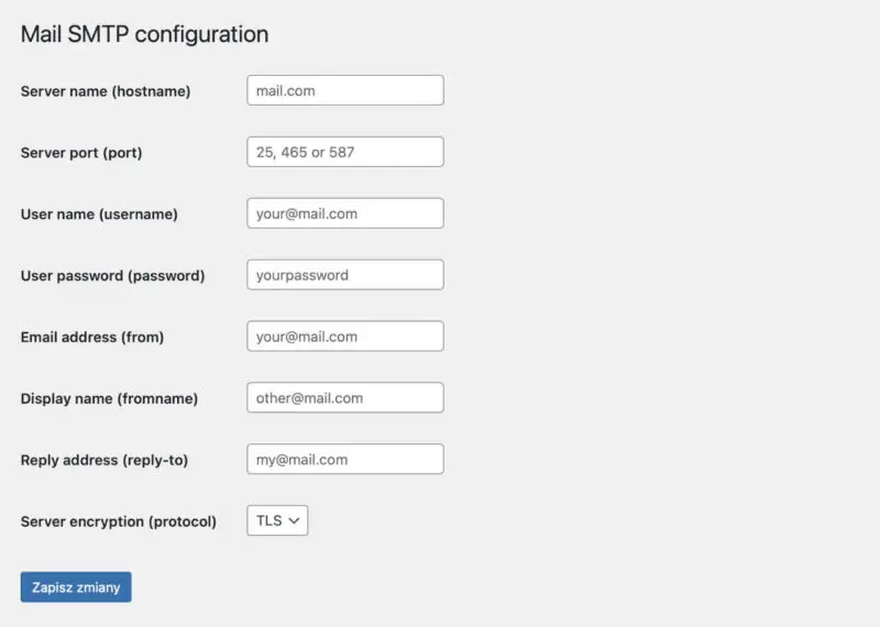 Konfiguracja SMTP w WordPress